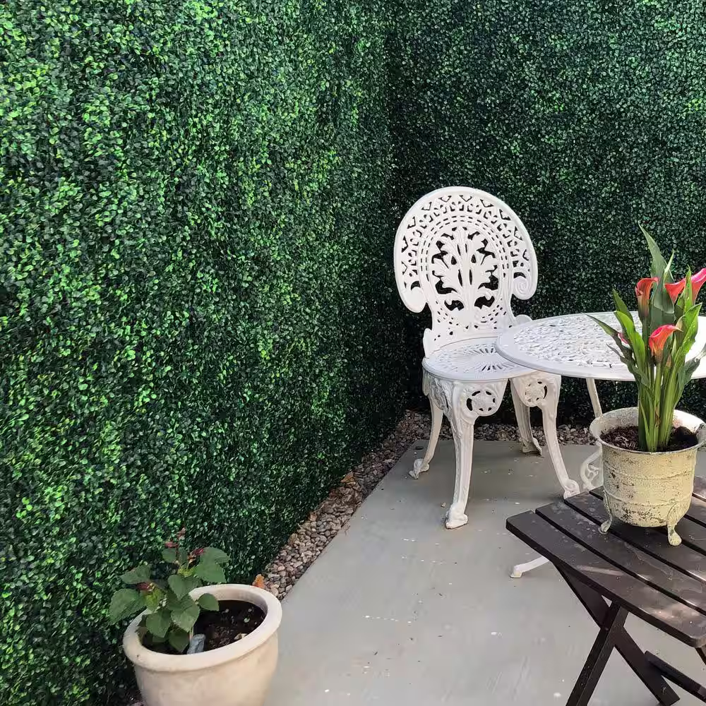 None 36- Pieces 20 in. x 20 in. Artificial Boxwood Hedge Panels Topiary Hedge Plant UV-Protection Greenery
