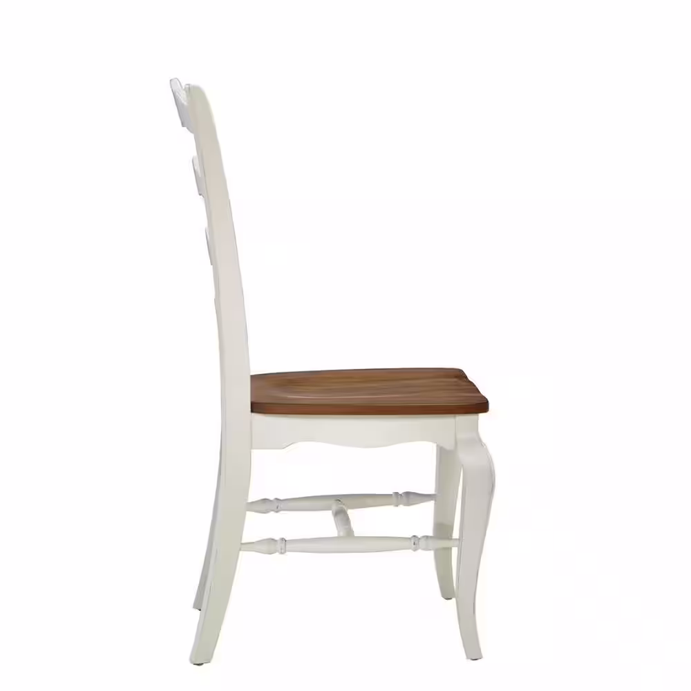 HOMESTYLES French Countryside Rubbed White Oak Dining Chair (Set of 2)