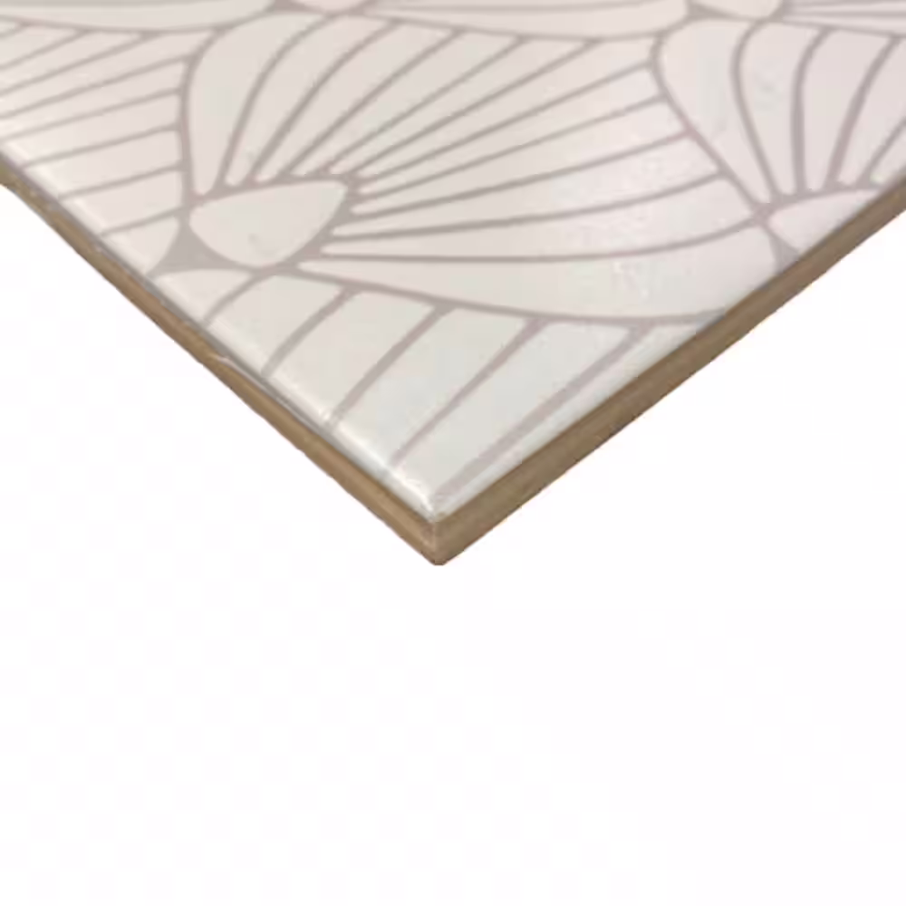 Roca Epoque Shell White and Lavender 8 in. x 8 in. Matte Ceramic Floor and Wall Tile (12.7 sq. ft. / Case)