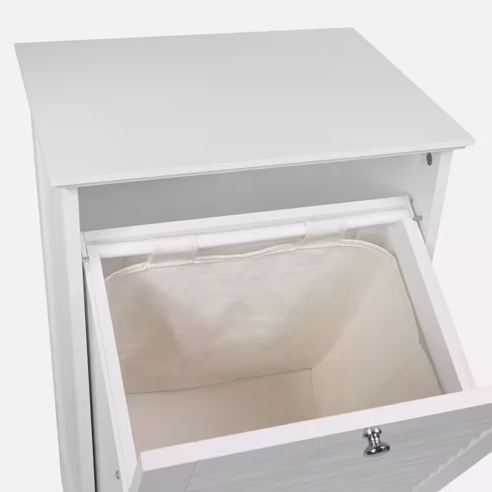 RiverRidge Home Ellsworth 18 in. W x 14 in. D x 30 in. H Tilt-Out Laundry Hamper in White