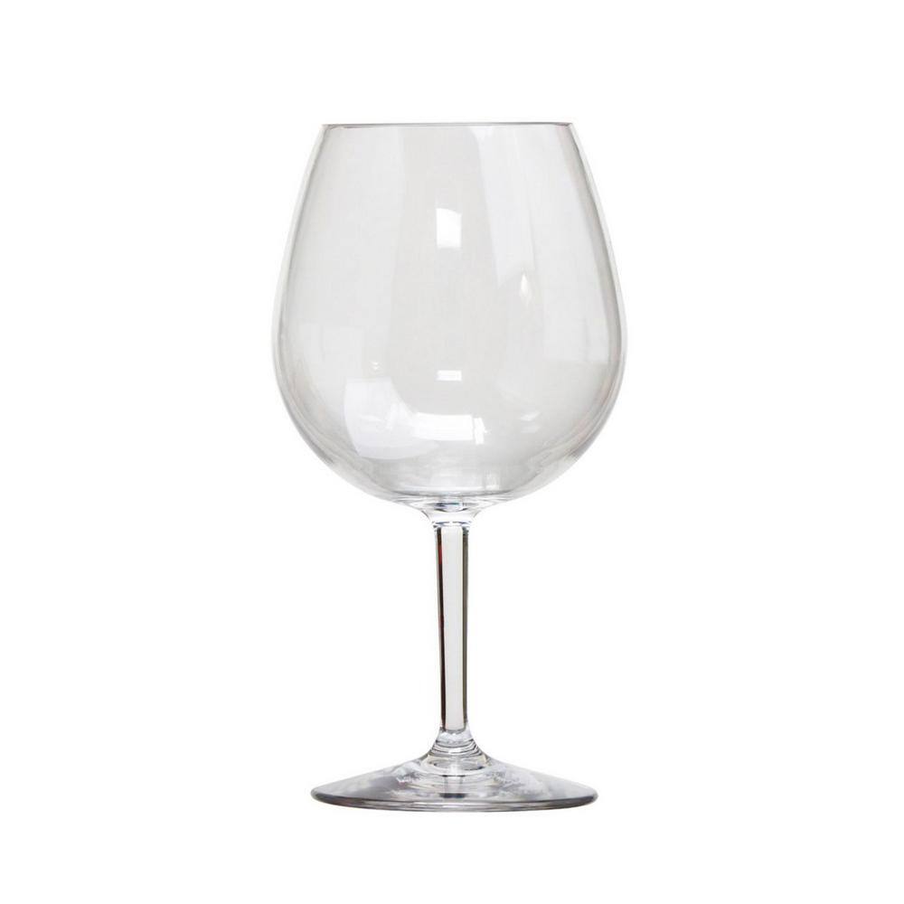 None 23 oz. Stemmed Acrylic Wine Glasses Set (Set of 4)
