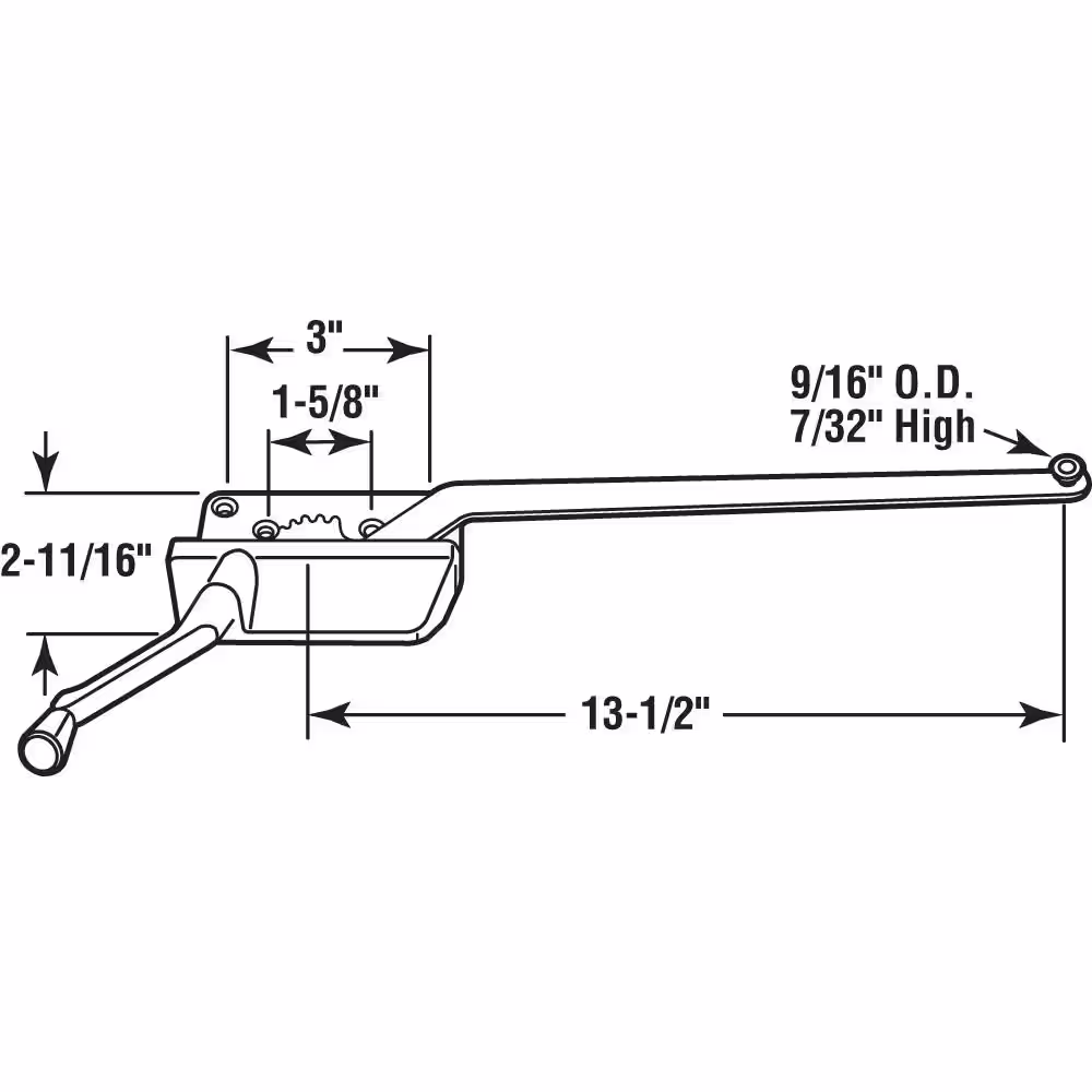 Prime-Line 13-1/2 in., Diecast, Bronze, Left Hand Wood or Vinyl Casement Operator
