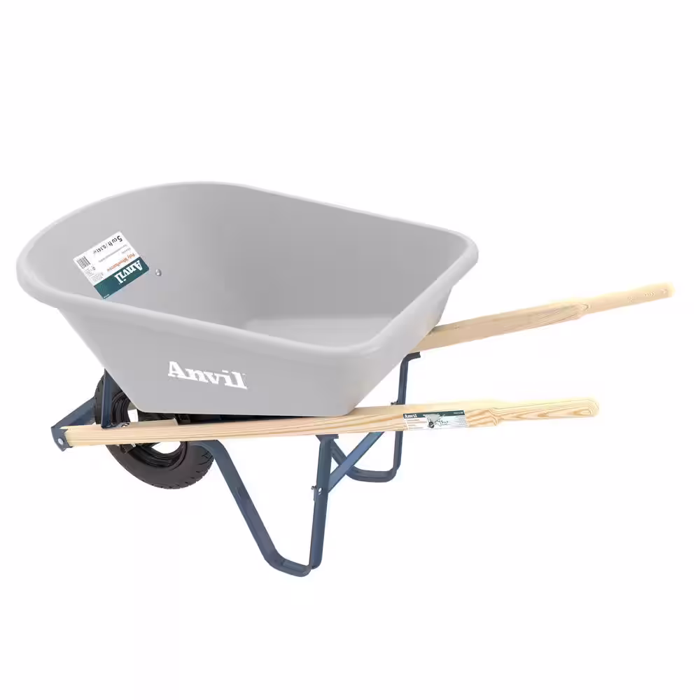 Anvil 5 cu. ft. Poly With Wood Handles