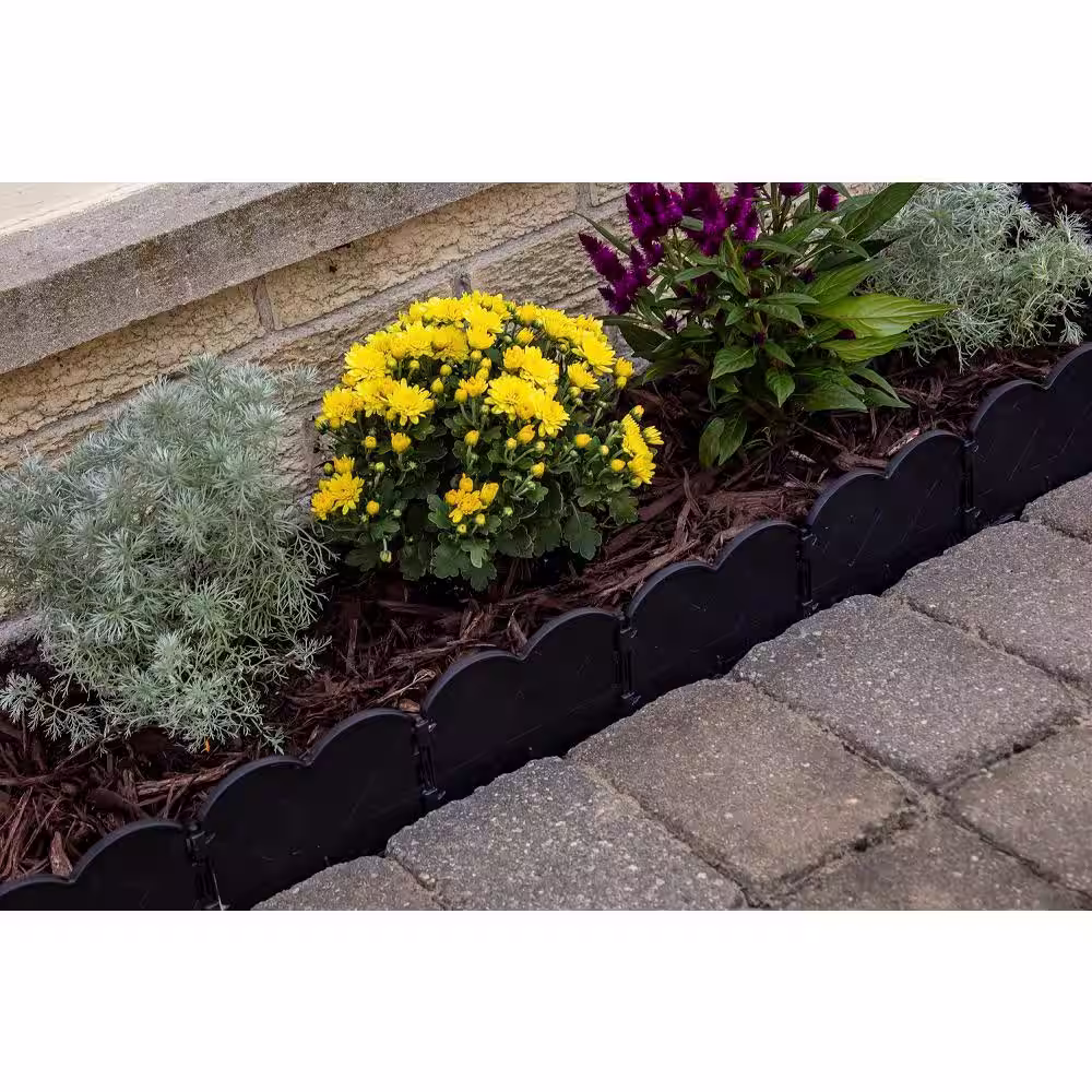 Vigoro 20 ft. Black Interlocking Plastic Landscape Edging