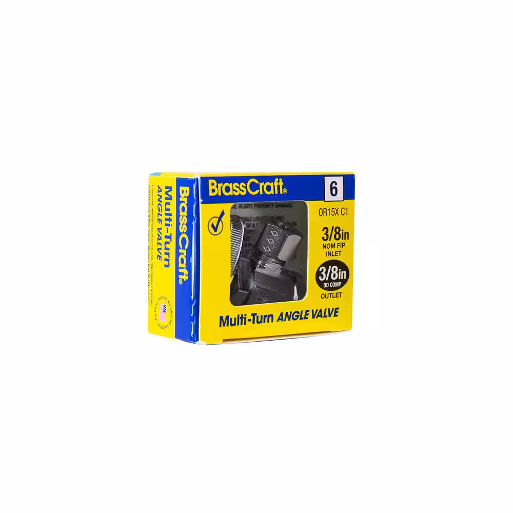 BrassCraft 3/8 in. FIP Inlet x 3/8 in. Compression Outlet Multi-Turn Angle Valve