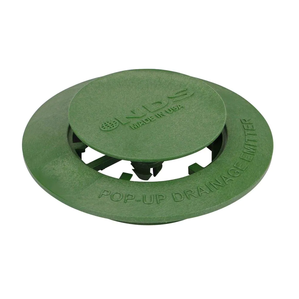 NDS Pop-Up Drainage Emitter for 3 in. and 4 in. Drain Fittings, Green Plastic