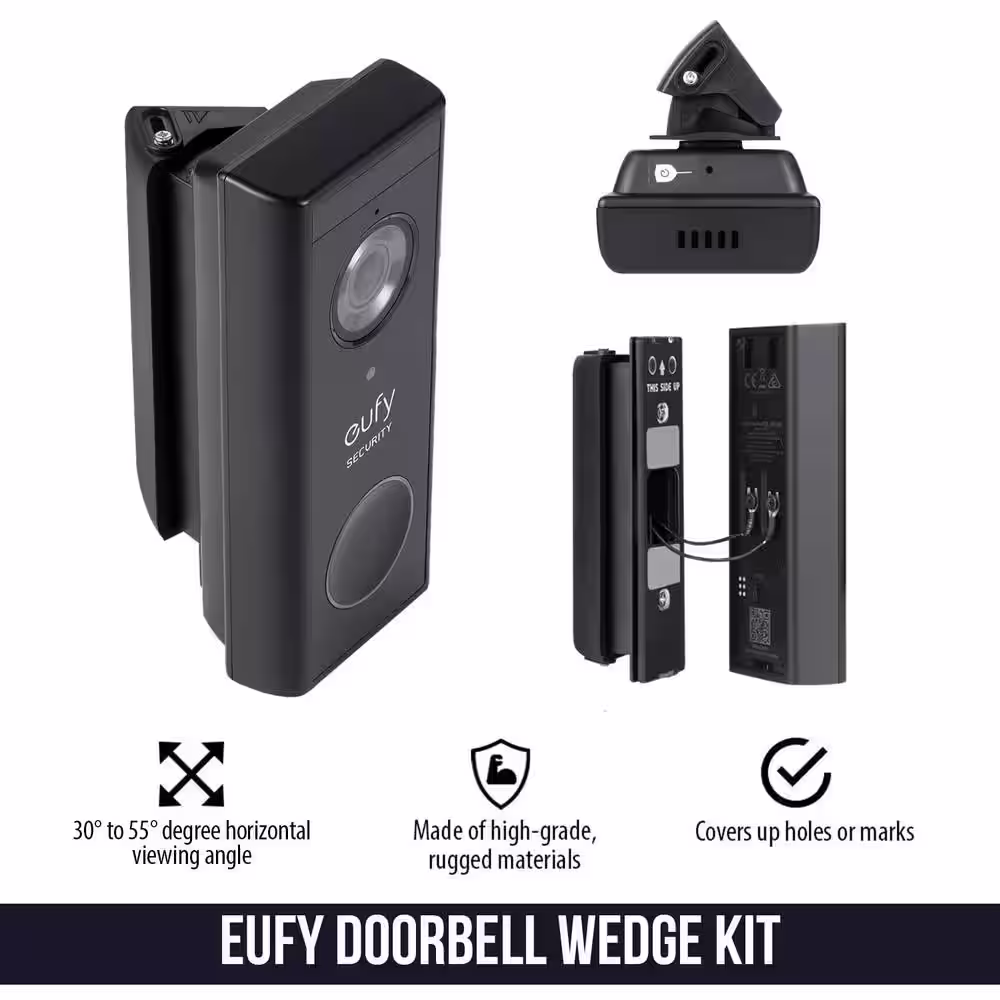 Wasserstein Horizontal Wedge Wall Mount for Eufy Security Video Doorbell Wired Version and Security Video Doorbell Battery Version