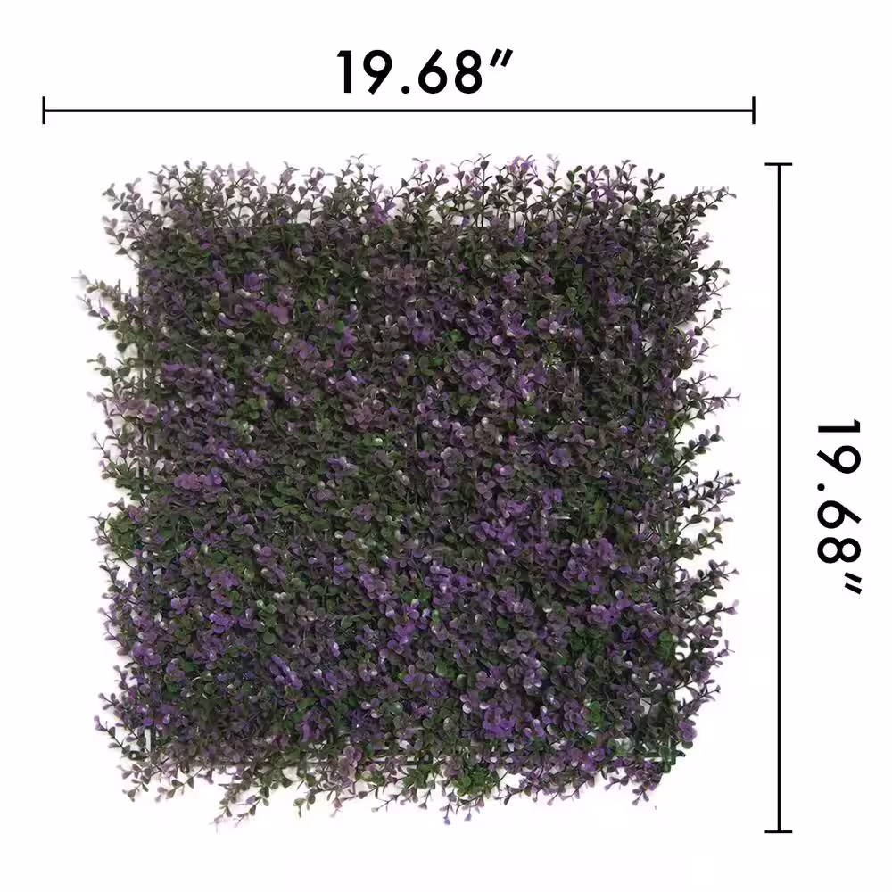 Green Smart Dekor 20 in. x 20 in. Artificial Lavender Wall Panels (Set of 4)
