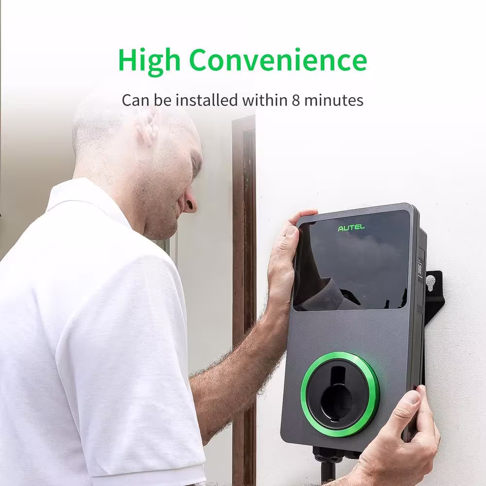 Autel EV Charger Level 2, 40 Amp, J1772 Wi-Fi and Bluetooth Enabled 25 ft. Cable, NEMA 14-50 Plug