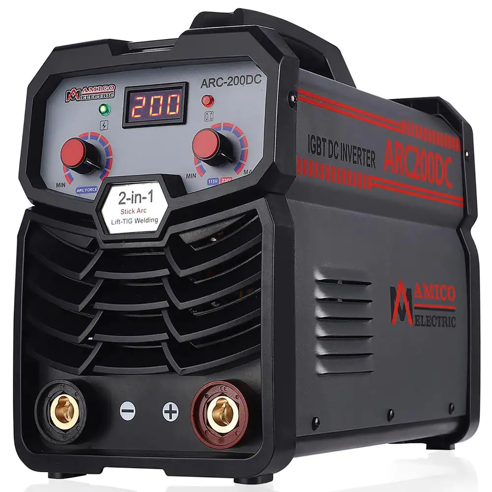 AMICO POWER ARC-200DC, 200 Amp Stick Arc Lift-TIG Inverter Welder, 80% Duty Cycle, 100-250V Wide Voltage, Compatible all Electrodes