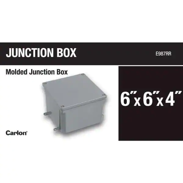 Carlon 6 in. x 6 in. x 4 in. Gray PVC Junction Box