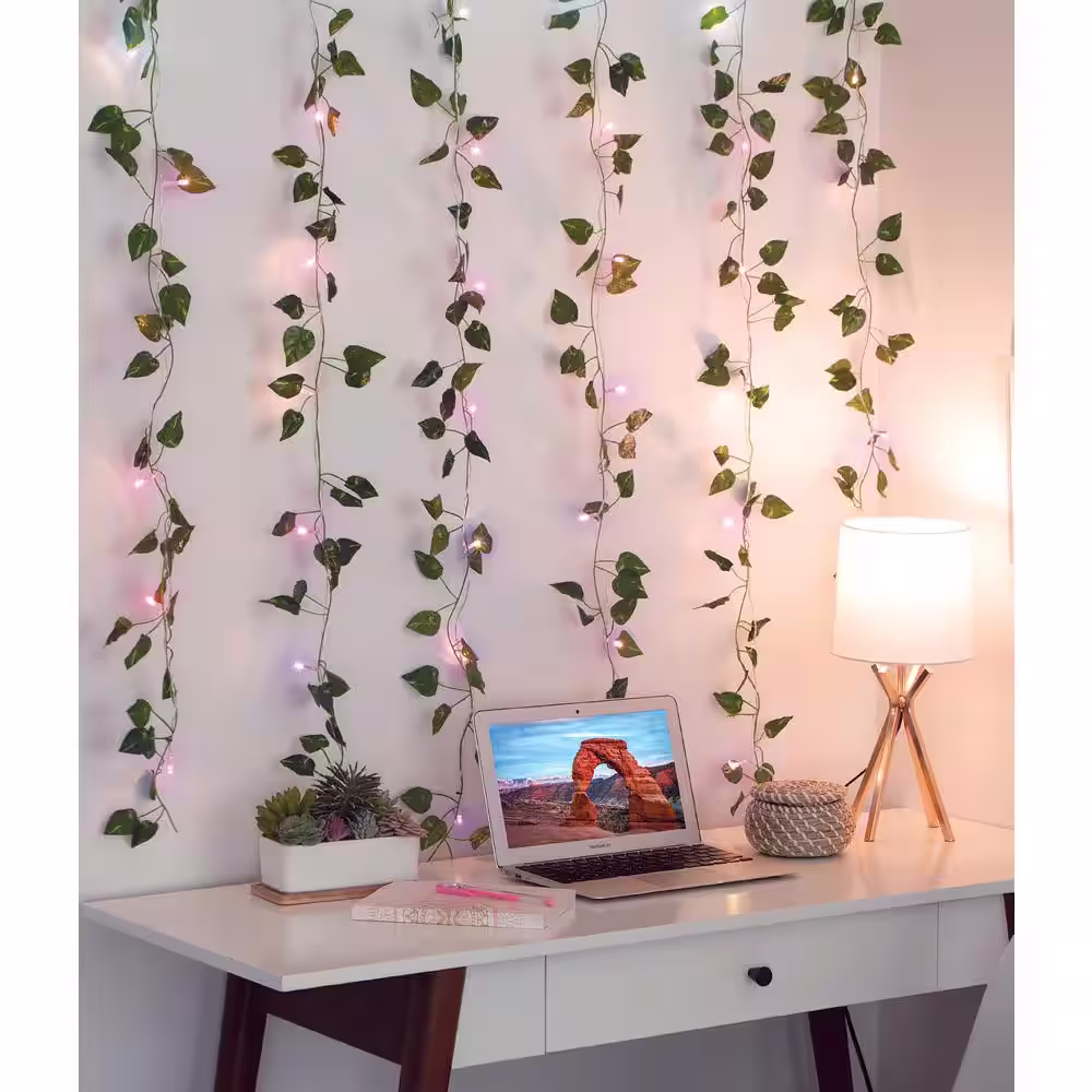 None 66 Ombre Light 3.5 ft. x 5 ft. Indoor Battery Operated Integrated LED Curtain Vine String Lights