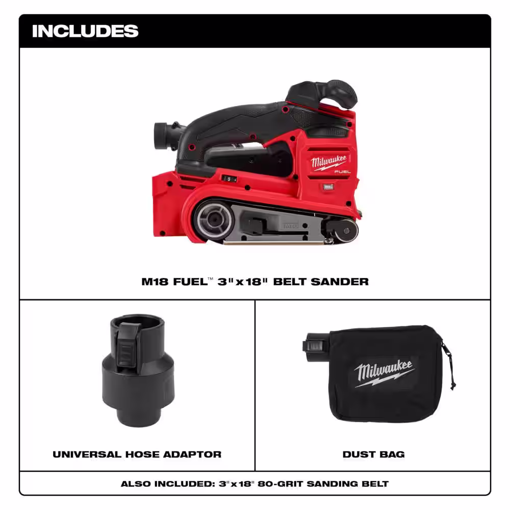 Milwaukee M18 FUEL 18-Volt Lithium-Ion Brushless Cordless Compact Router, Jigsaw and Belt Sander