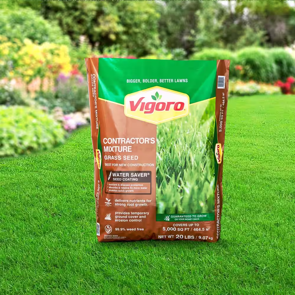 Vigoro 20 lbs. Contractor's Grass Seed Northern Mix with Water Saver Seed Coating