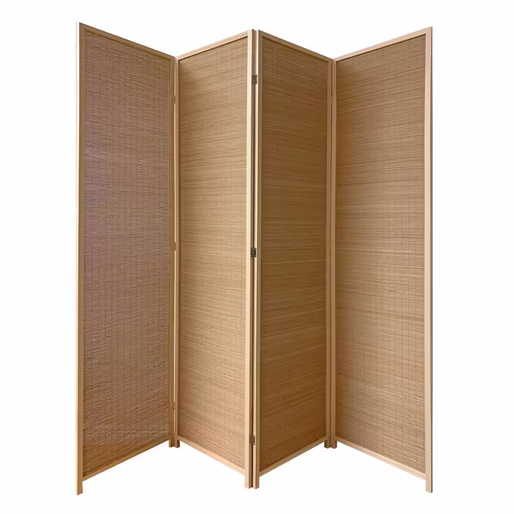 None SG-358A 7 ft. Bamboo Osaka Screen 4-Panel Room Divider