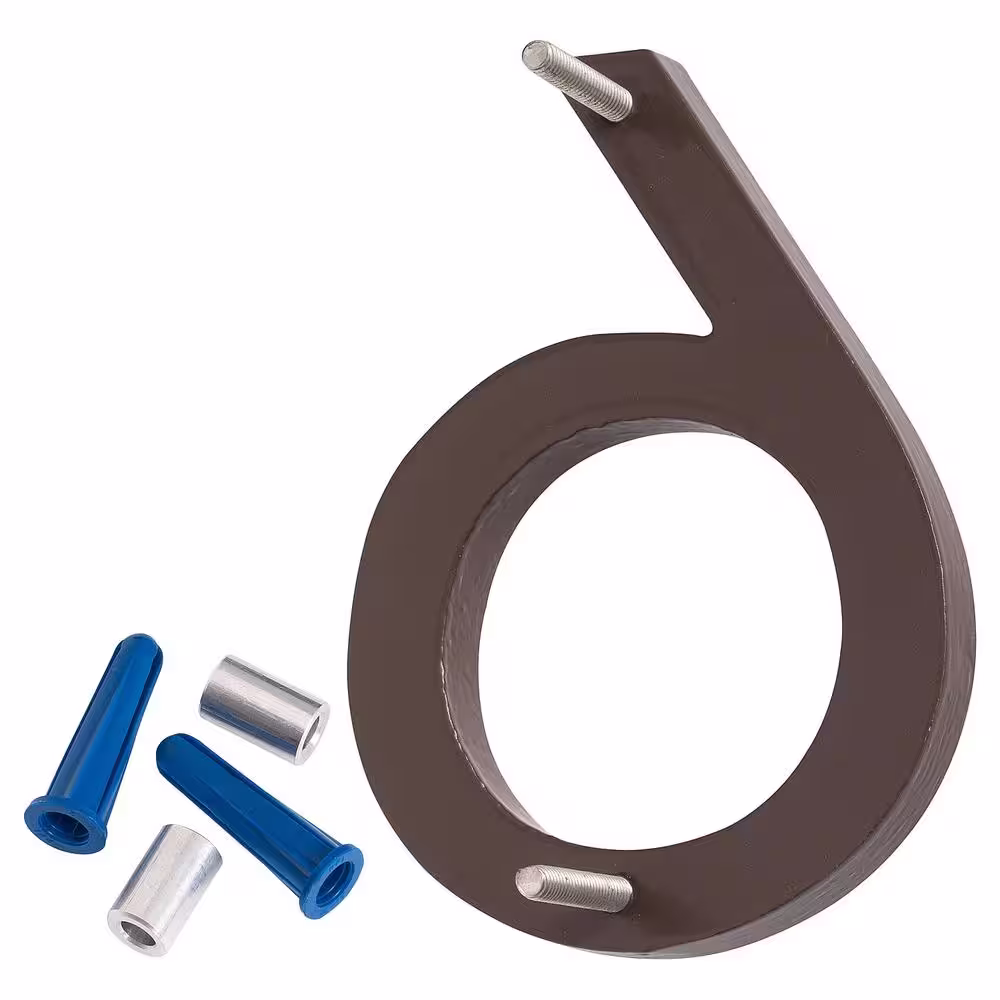 Montague Metal Products 4 in. Roman Bronze Aluminum Floating or Flat Modern House Number6