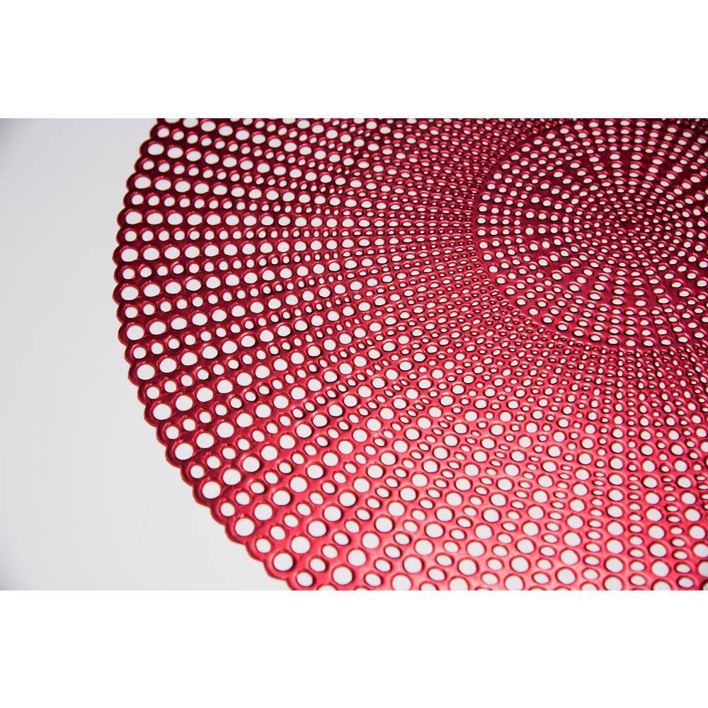 Lintex Brocade Red 100% Eco Friendly Vinyl Placemat (Set of 4)