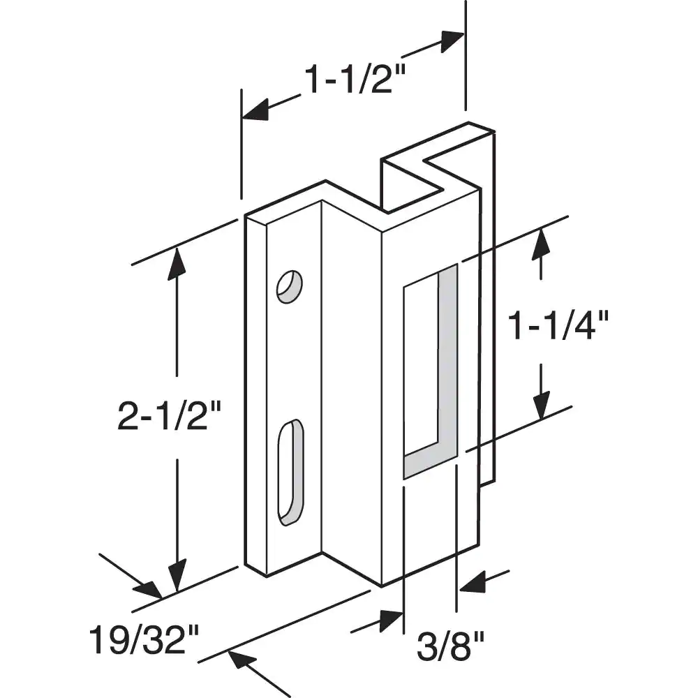 Prime-Line White Extruded Aluminum Sliding Door Lock Keeper