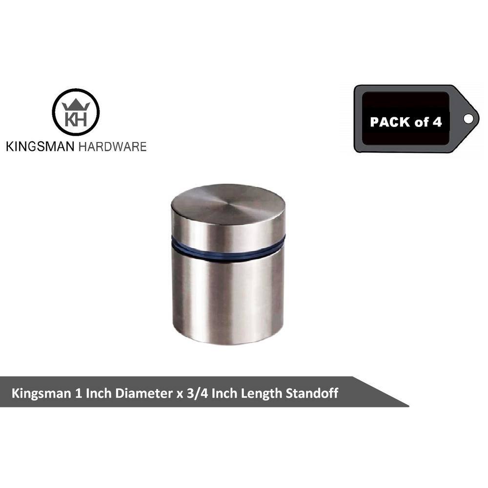 None 1 in. Dia x 3/4 in. L Stainless Steel Standoffs for Signs (4-Pack)