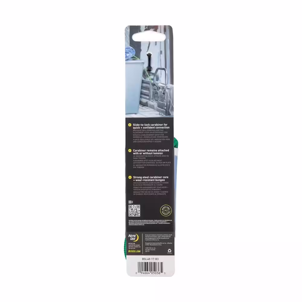 Nite Ize 48 in. Green SlideLock Carabiner Bungee