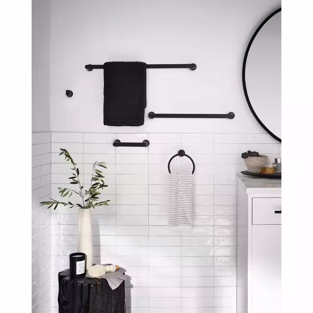 MOEN Genta Single Hook Robe Hook in Matte Black