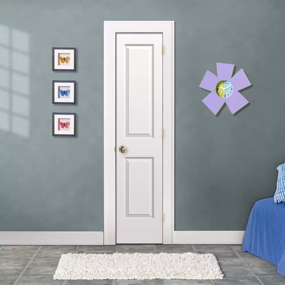JELD-WEN 18 in. x 80 in. Cambridge White Painted Smooth Molded Composite MDF Interior Door Slab