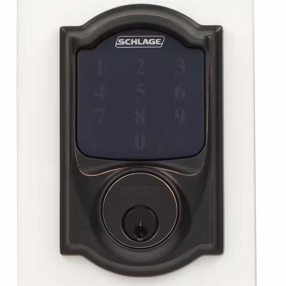 Schlage Camelot Aged Bronze Connect Smart Door Lock with Alarm
