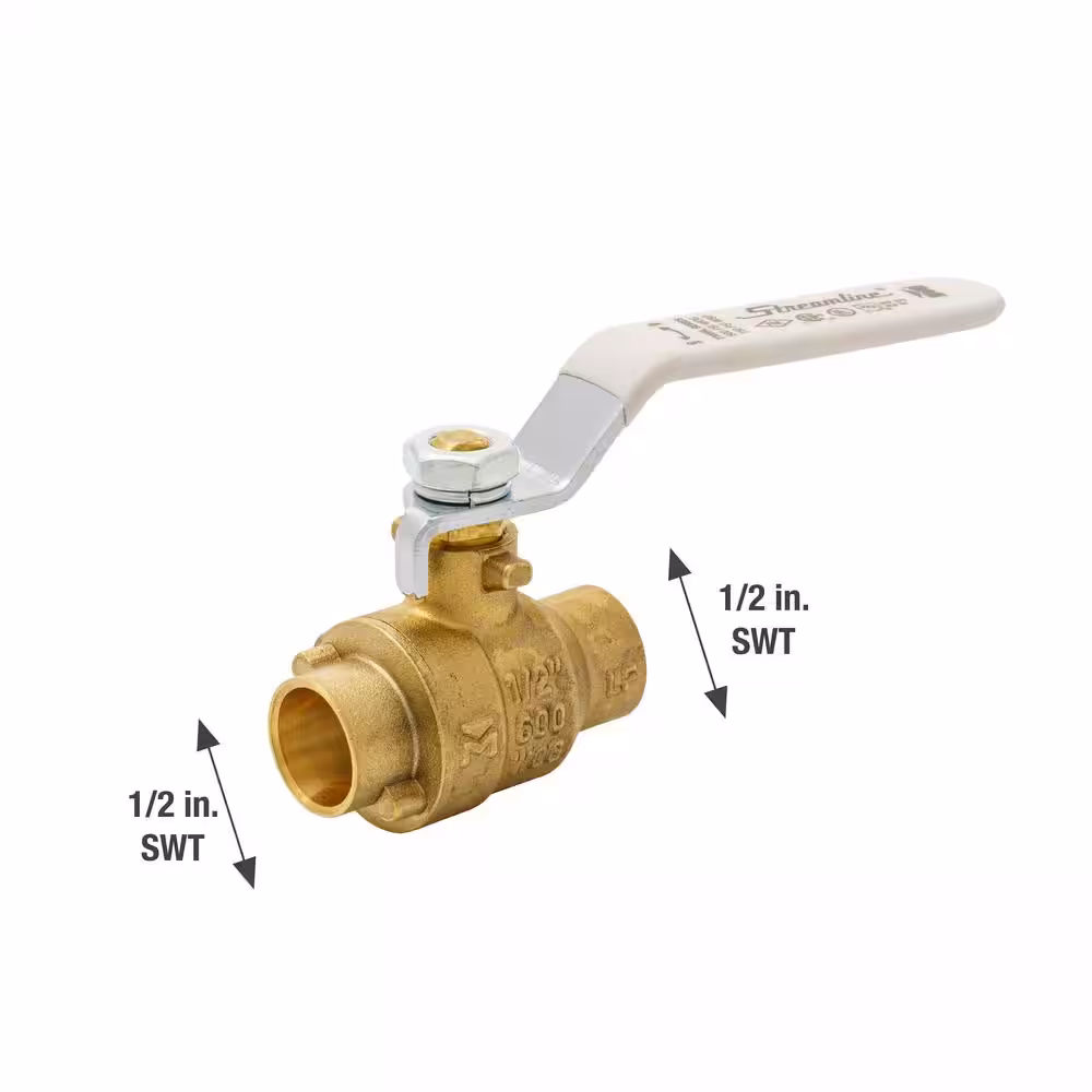 Streamline 1/2 in. Brass SWT Full Port Packing Gland Ball Valve