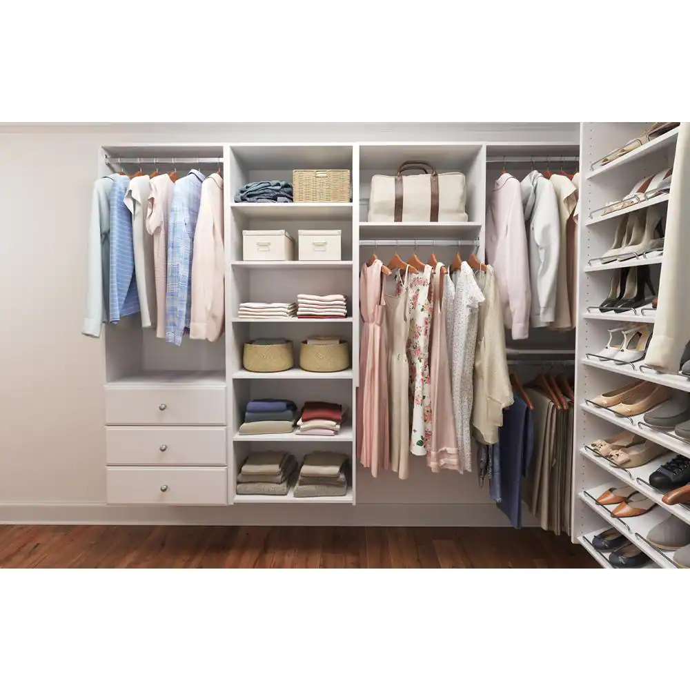 Closet Evolution Essential Shelf 25 in. W White Wood Closet Tower