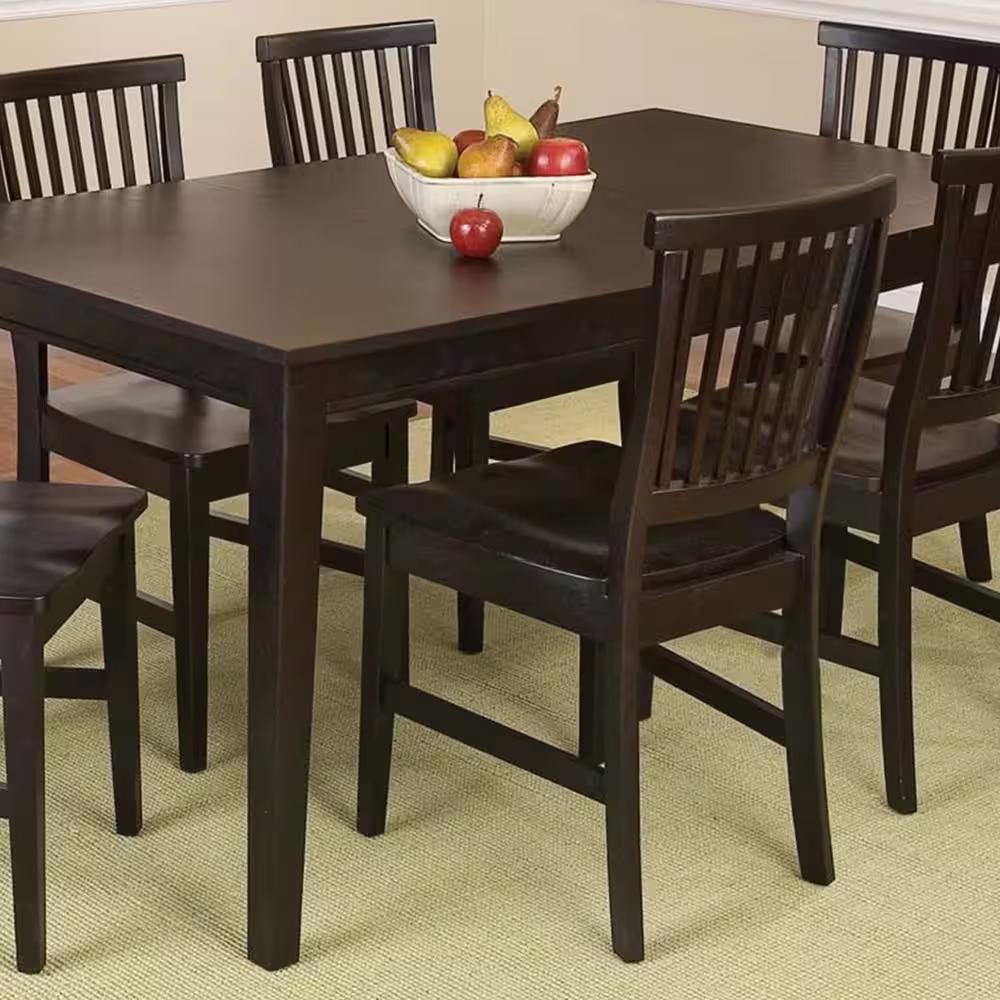 HOMESTYLES Arts and Crafts 7-Piece Black Rectangular Dining Set