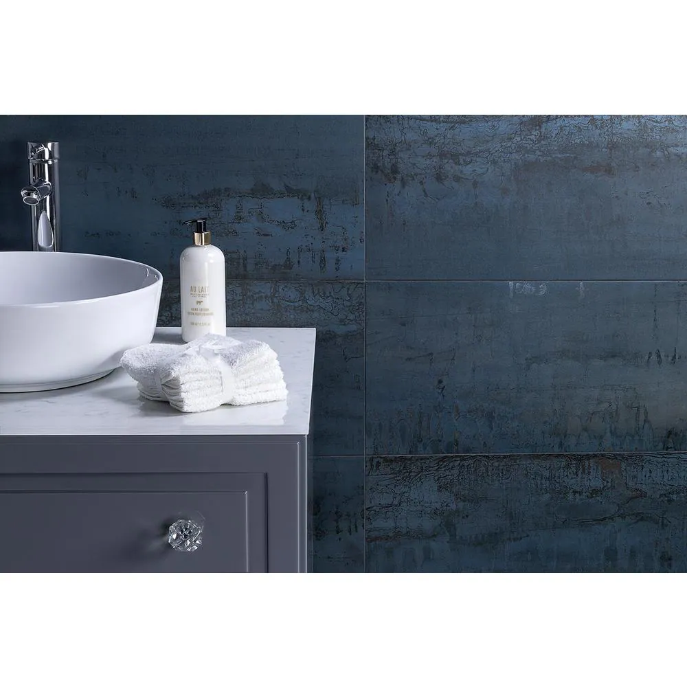 Ivy Hill Tile Angela Harris Metallic Dark Blue 12 in. x 24 in. Matte Porcelain Floor and Wall Tile (15.49 Sq. Ft. / Case)