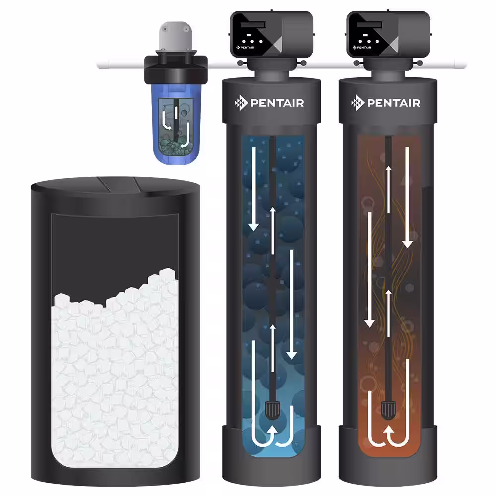 PENTAIR Whole House Carbon Filtration and Salt-Based Water Softening System