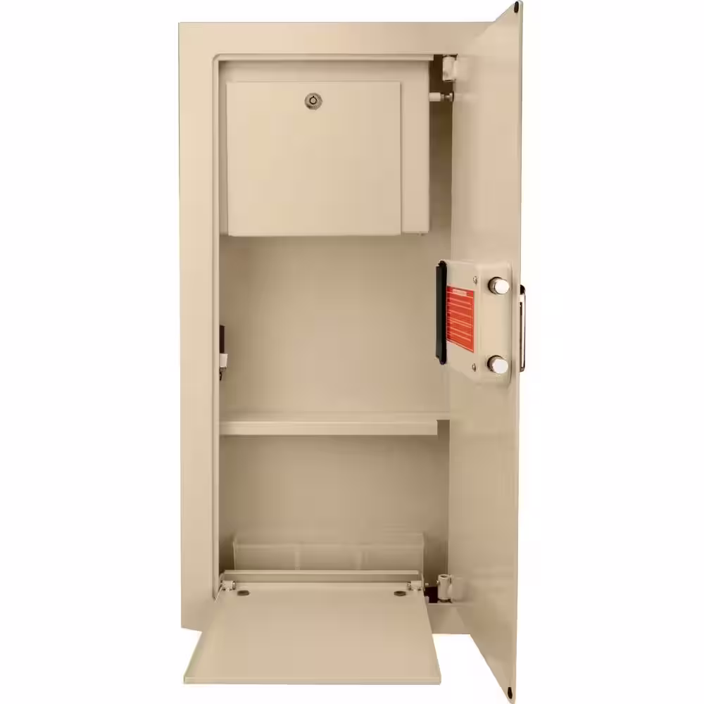 BARSKA 0.82 cu. ft. Steel Large Wall Biometric Safe, Cream