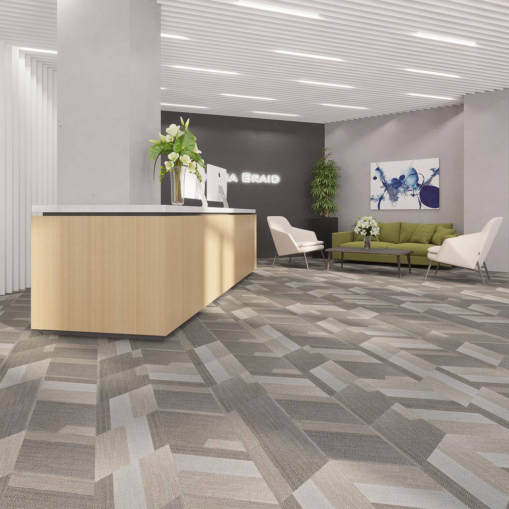 Lucida Surfaces MosaiCore Sahara Braid 28 MIL x 12 in. W x 17 in. L Glue Down Waterproof Vinyl Tile Flooring (15.2 sqft/case)