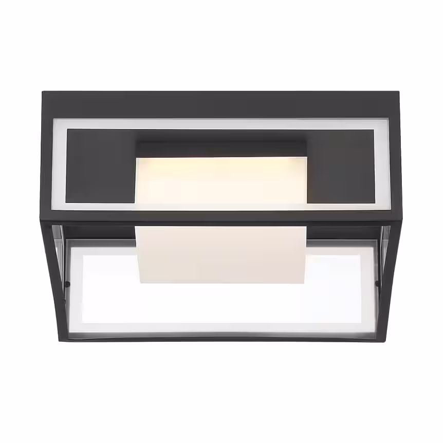 Easylite 1-Light Black LED Outdoor Flush Mount Light