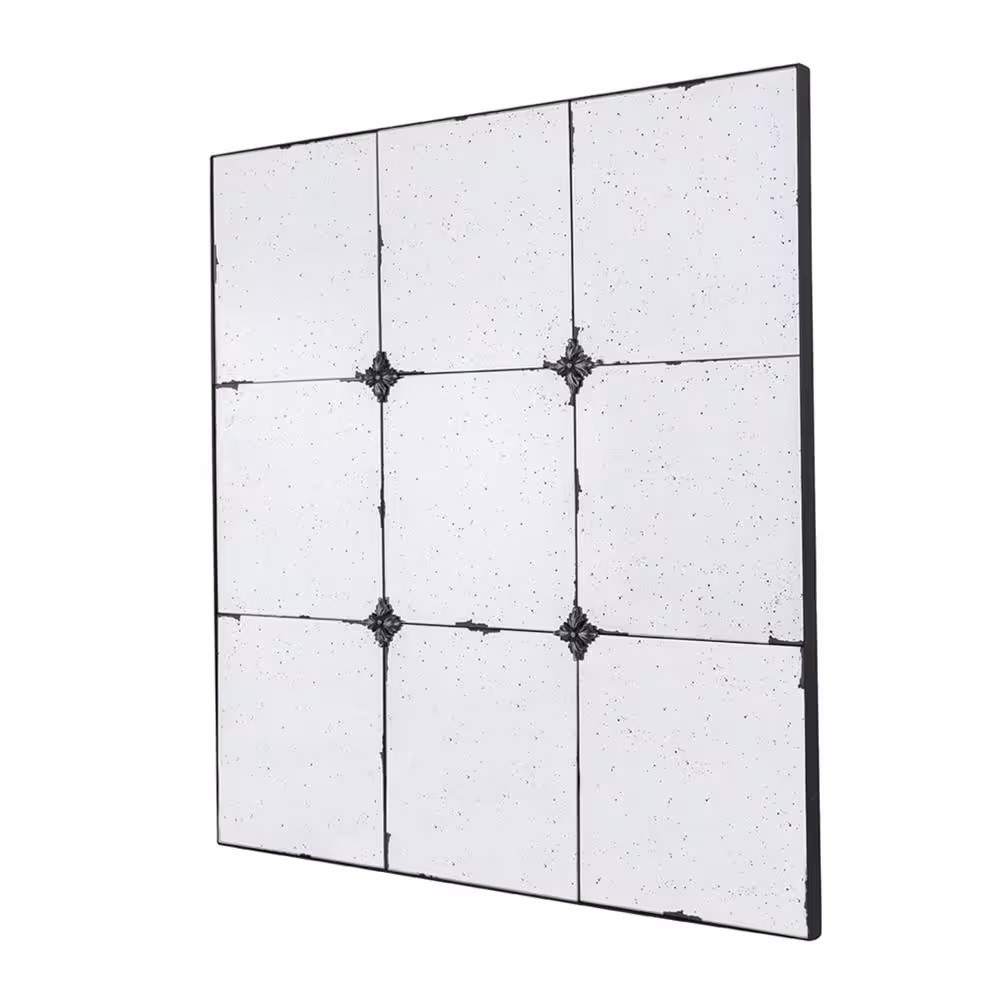None 35.8 in. H x 35.8 in. W Square Frameless Black Mirror