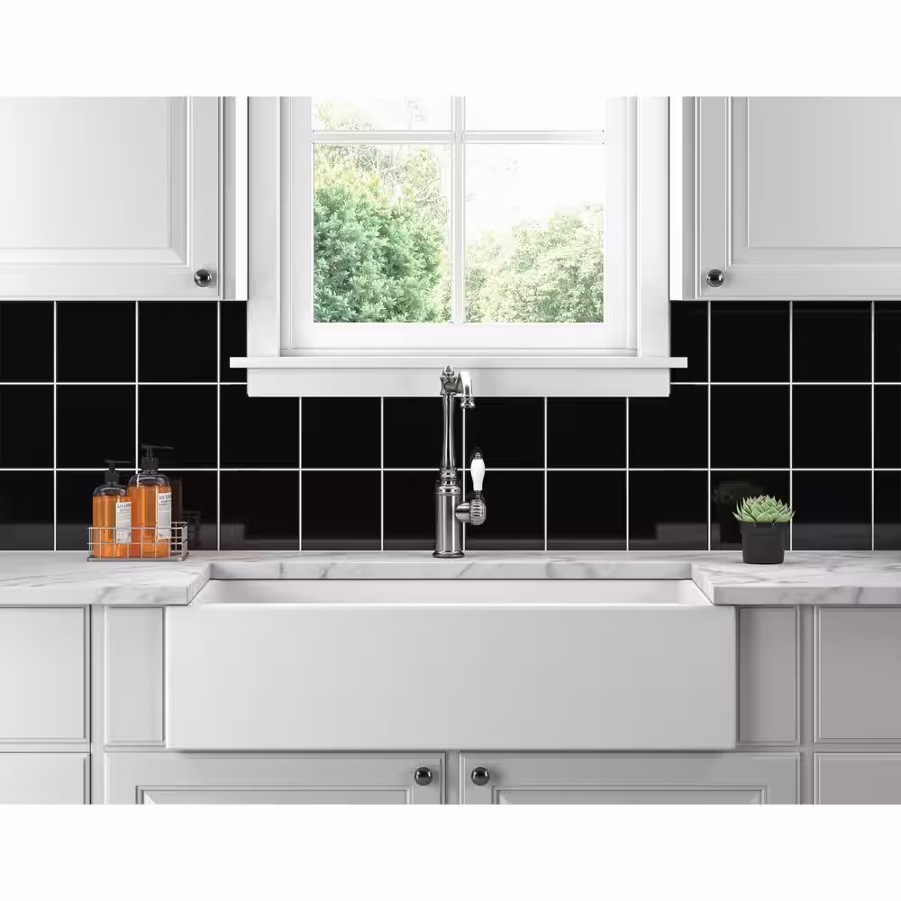 Daltile Rittenhouse Square Matte Black 6 in. x 6 in. Ceramic Wall Tile (12.5 sq. ft. / case)