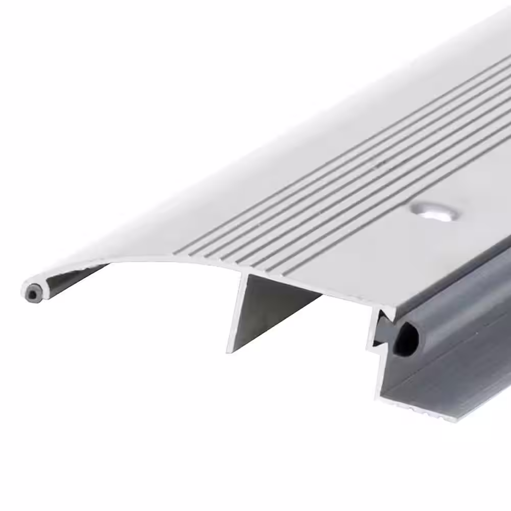 M-D Building Products 3-1/2 in. x 3/4 in. x 36 in. Silver Aluminum and Vinyl Low-Profile Outswing Door Threshold