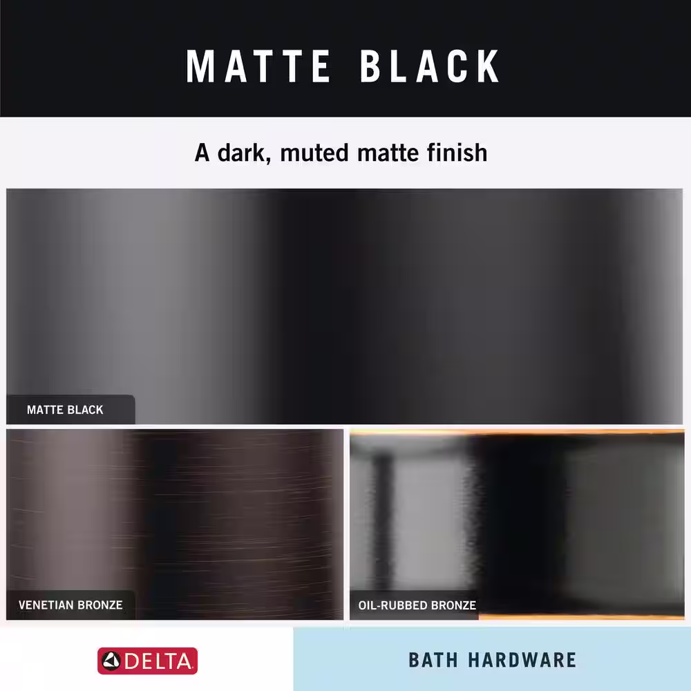 Delta Accolade Expandable Multi-Purpose Towel Hook Bath Hardware Accessory in Matte Black