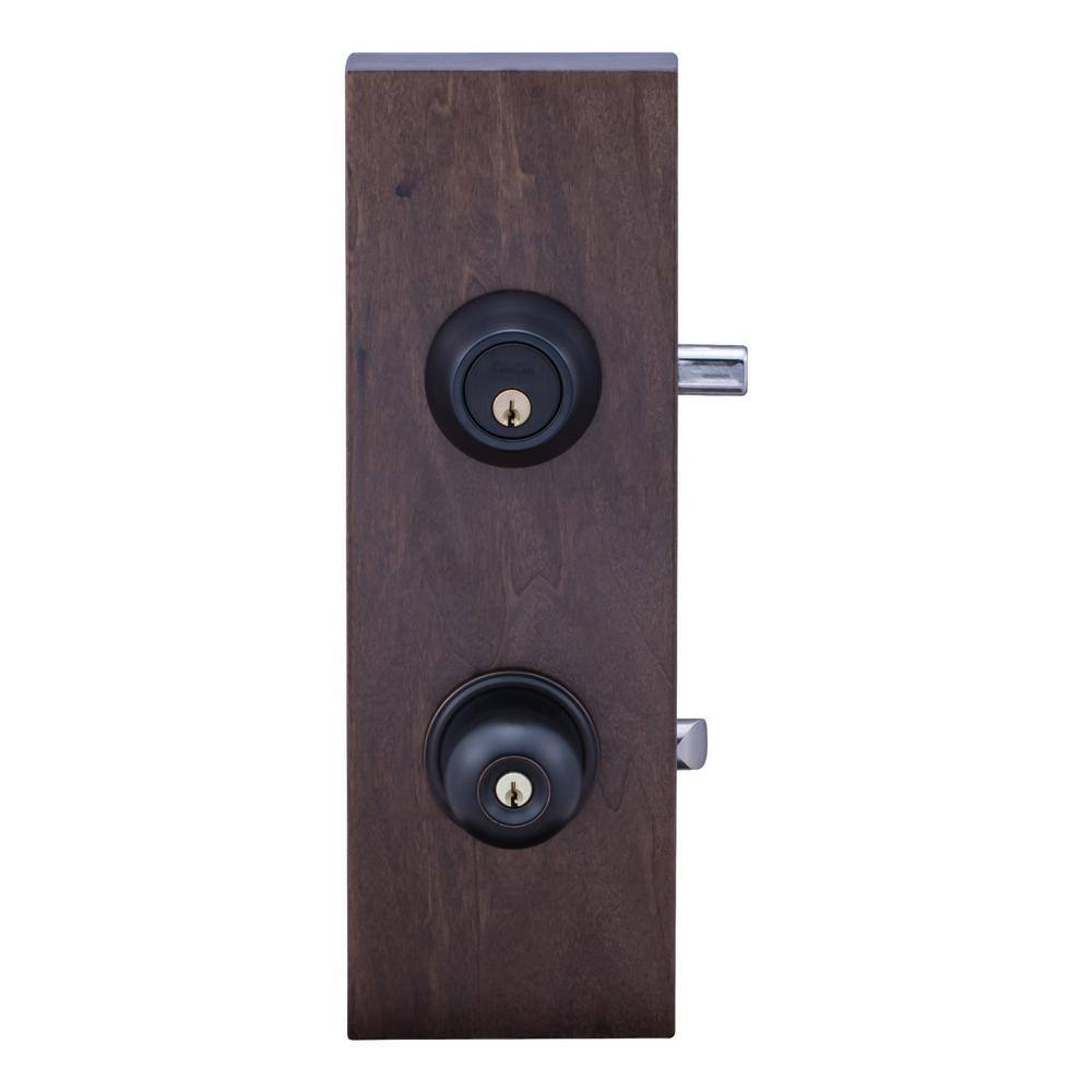 Copper Creek Soft Contemporary Tuscan Bronze Entry Door Knob with Deadbolt