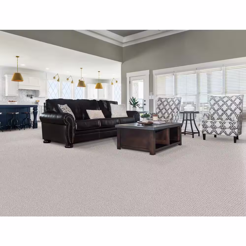 Home Decorators Collection Tower Road - Antique Lace - Beige 32.7 oz. SD Polyester Loop Installed Carpet