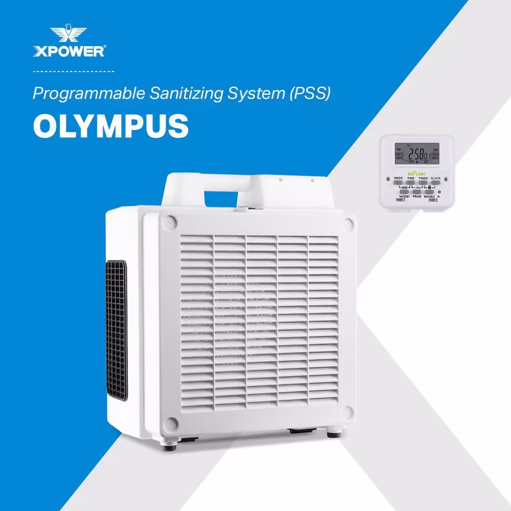 XPOWER Olympus Programmable Sanitizing System, Automatic Overnight Indoor Air Quality Solution, HEPA Air Purifier
