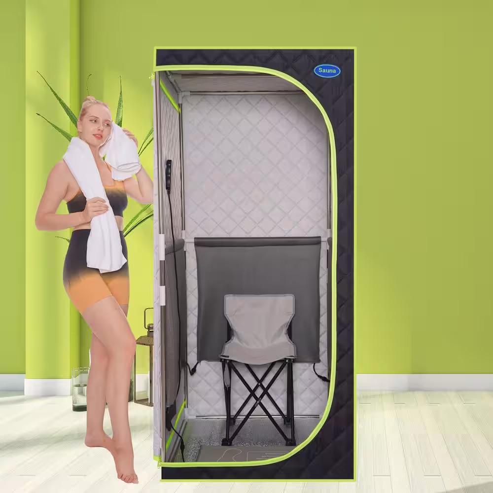 None 1-Person Infrared Plus Full-Body Sauna with Foldable Chair