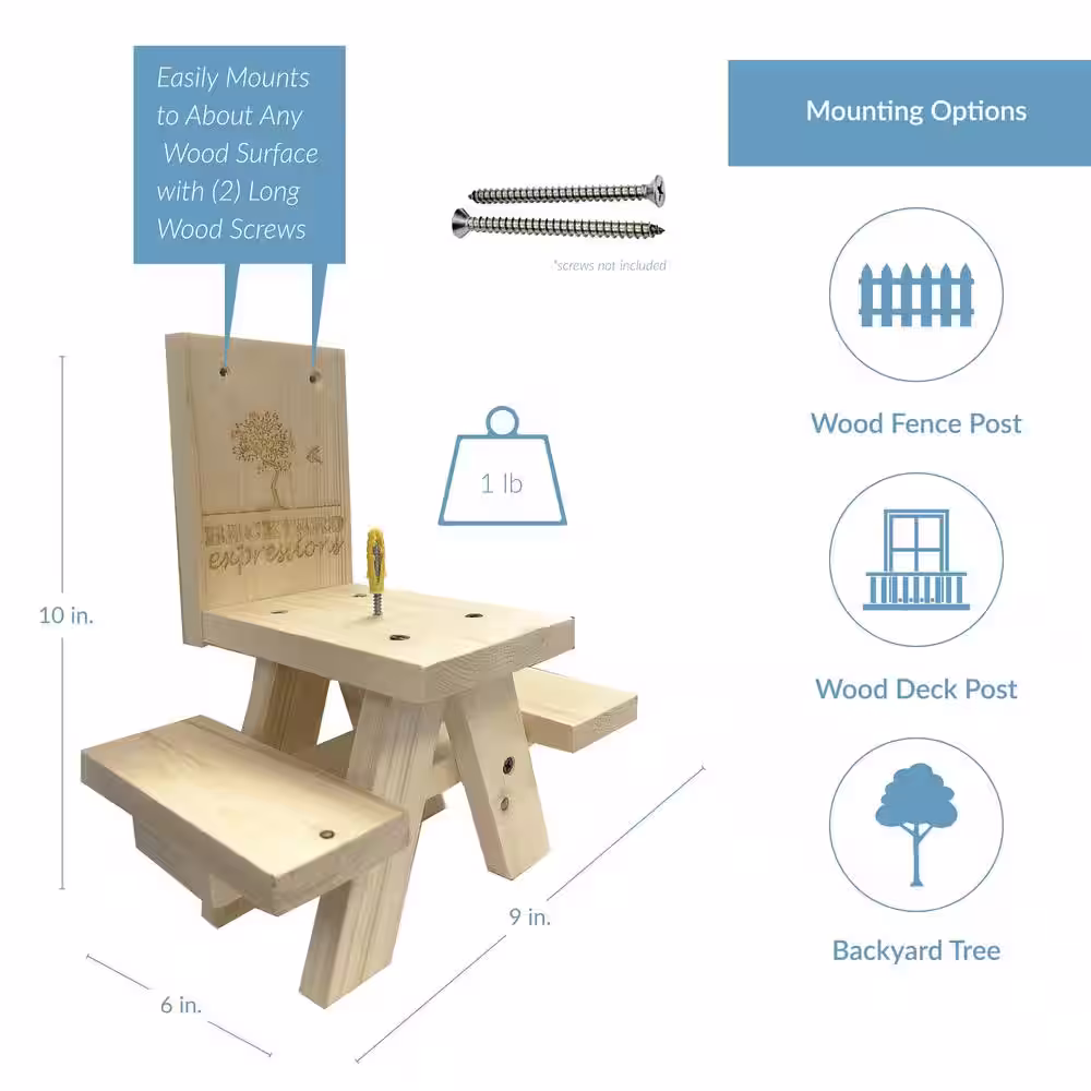None Backyard Expressions Picnic Table Squirrel Feeder
