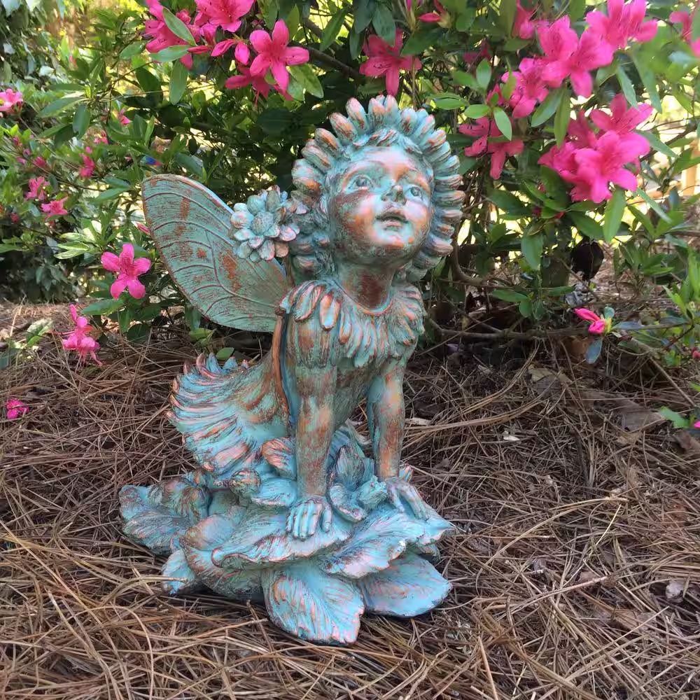 Suffolk Fairies 14 in. Fairy Penelope Bronze Patina Collectible Garden Statue