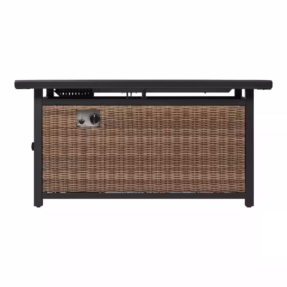 Home Decorators Collection Corden 44.9 in. Outdoor Steel Propane Black Gas Fire Pit Table