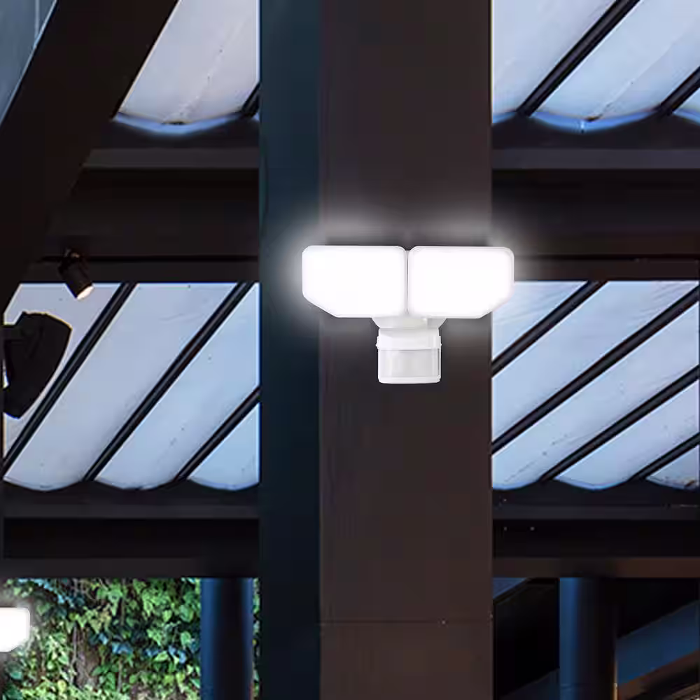 AWSENS 30-Watt 270-Degree White Motion Activated Outdoor Integrated LED Security Flood Light with PIR Dusk to Dawn Sensor