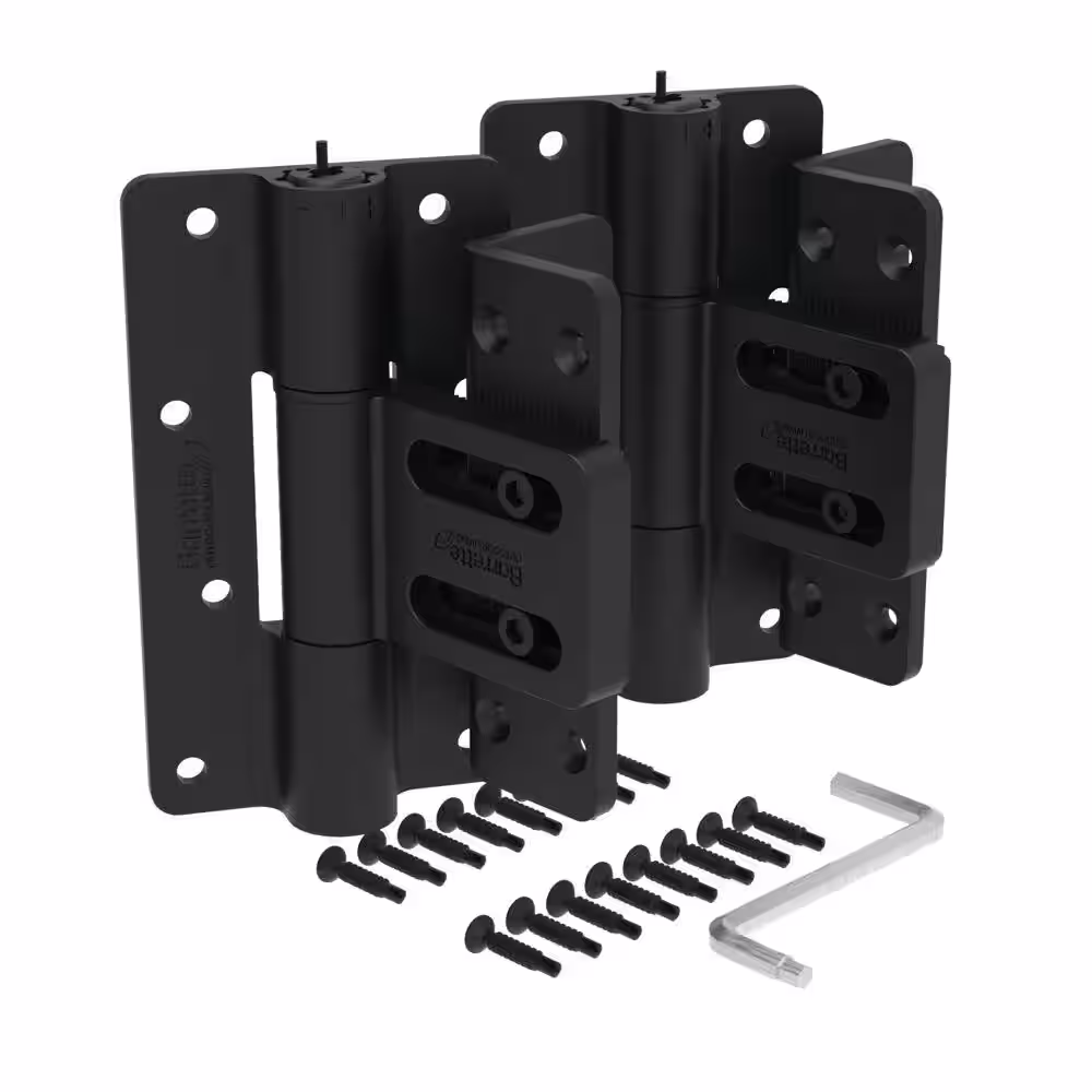Barrette Outdoor Living 3.125 in. x 5.5 in. Black Aluminum Flush Mount Butterfly Hinge