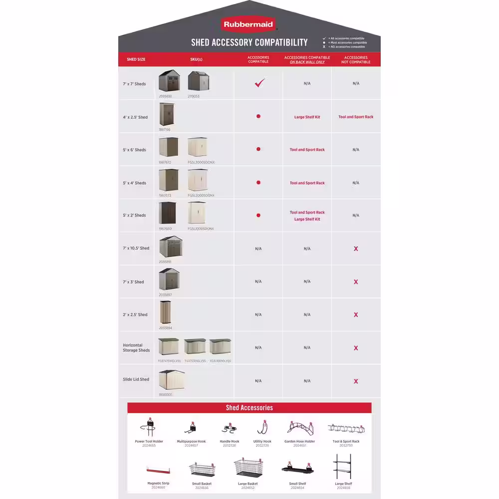 Rubbermaid Large Shed Accessory Kit