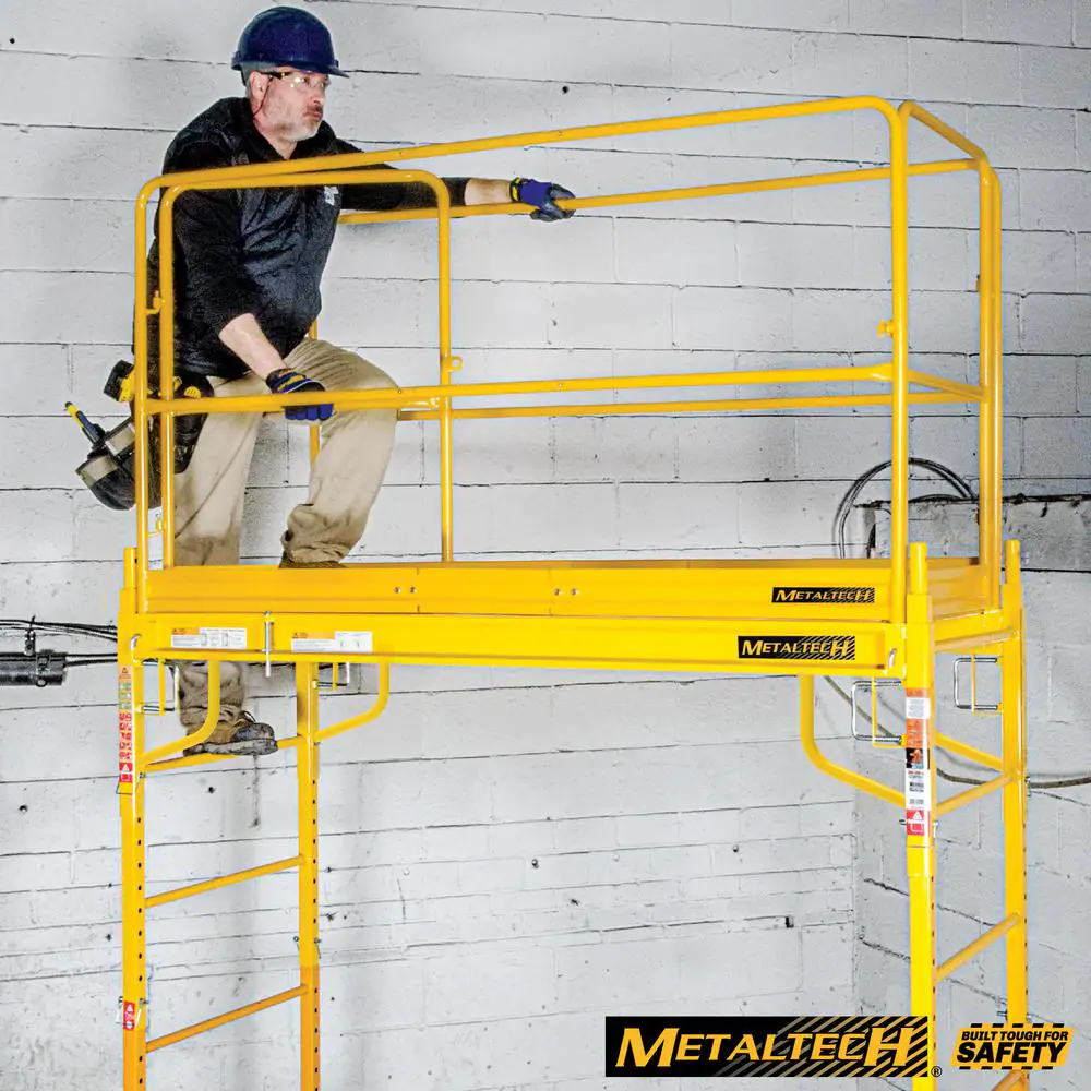MetalTech 6 ft. x 2.5 ft. x 3.4 ft. Steel Scaffold Guardrails System, Parts/Accessories for Baker Scaffolding Towers